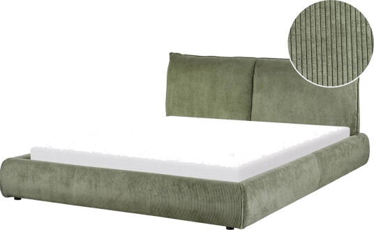 Dubbelsäng Beliani Vinay med lamellram Beige, 160x200 cm Green 160x200 -