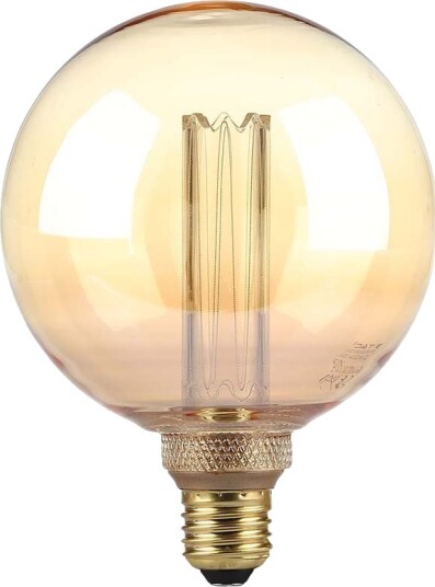 V Tac E27 4W G125 Art Filament LED pære Amber glass 1800K lasergraveringer varm hvit filament Kulør : Ekstra varm V Tac E27 4W G125 Art Filament LED pære Amber glass 1800K lasergraveringer varm hvit filament Kulør : Ekstra varm