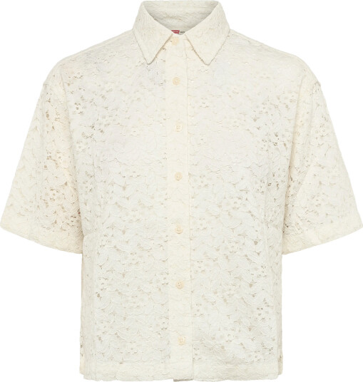 Levi"s® Harlie Ss Lace Shirt Egret Lac Cream M