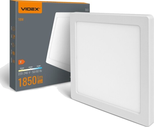 18W kvadratisk LED taklampe / innfellingspanel   1850lm 3CCT 21,7 x 21,7 cm hvit kant innfelt eller utenpåliggende   Kulør : Nøytral