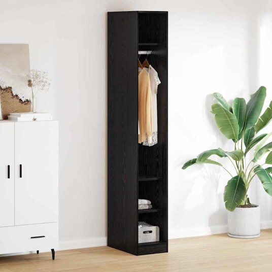 vidaXL Garderobeskap Svart Eik 50 x 30 x 200 cm Konstruert tre