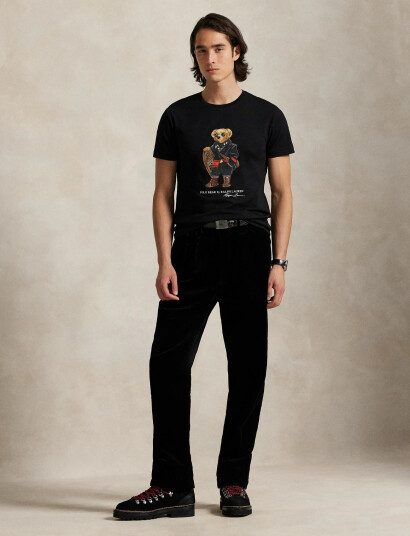 Polo Ralph Lauren Custom Slim Fit Polo Bear Jersey T-Shirt - Black - XS