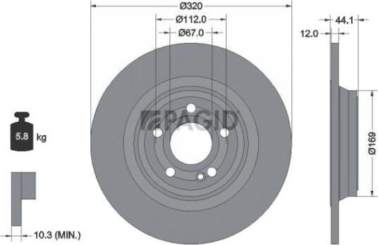 PAGID 56243NC Bremseskive