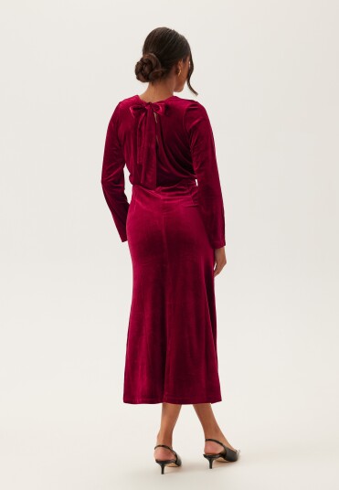 Bubbleroom Occasion Bow Velvet Midi Dress