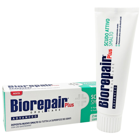 Biorepair Plus Hydroxyapatite Tannkrem Advanced Active Shield MicroRepair 75 ml