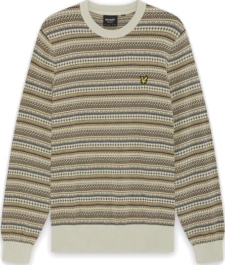 Lyle & Scott Fairisle Crew Neck Jumper Cream XL Lyle & Scott Fairisle Crew Neck Jumper Cream XL