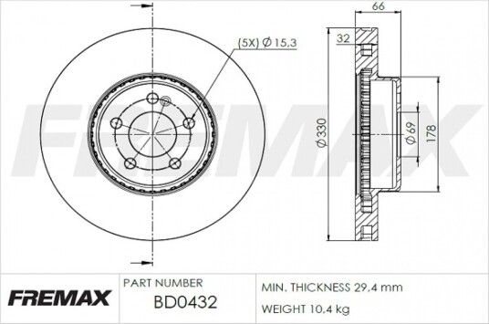 Bremseskive FREMAX BD-0432