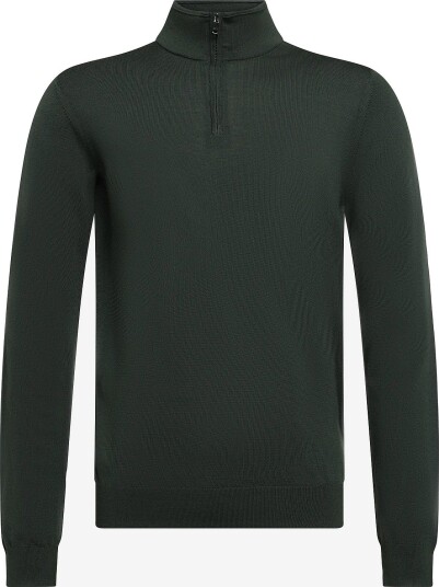 Reiss Blackhall Ls Half Zip Funnel Merino Wool Jumper - DARK GREEN - S