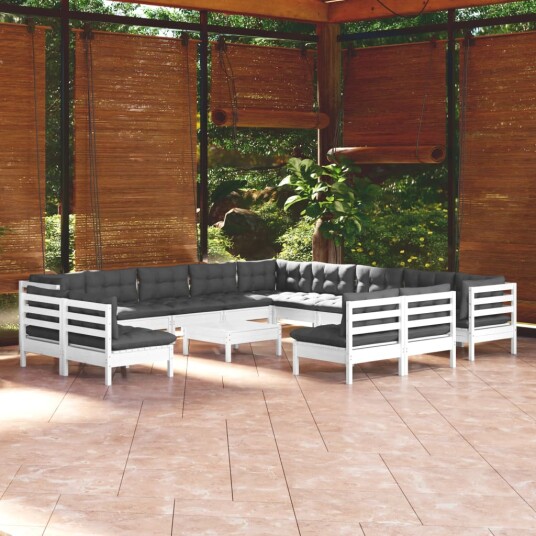  Hagesofagruppe med puter 14 deler heltre furu 3096894