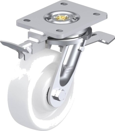 Blickle 432807 Lo-Spo 150K-St-Ri4 Styrehjul Med Brems, Hjuldiameter 150 Mm, Bæreevne (Maks.) 800 Kg, 1 Stk