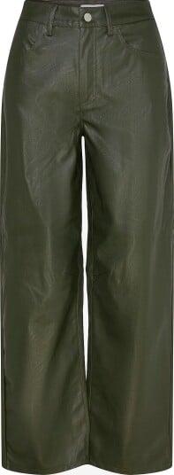 Topshop Tstalla Coated Barrel Trousers   GREEN BEE   34