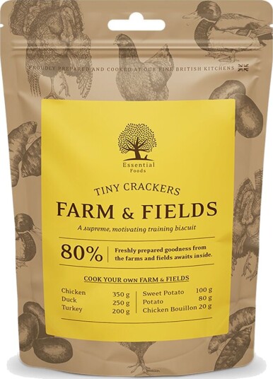 Essential Foods Farm & Fields Tiny Crackers Hundegodbiter 100g