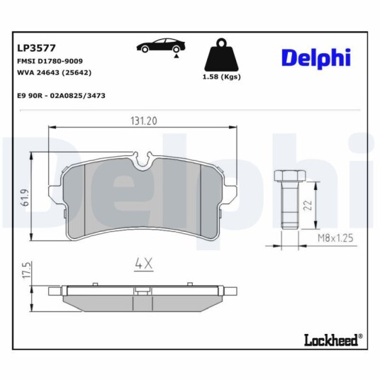 Bremseklosser DELPHI LP3577