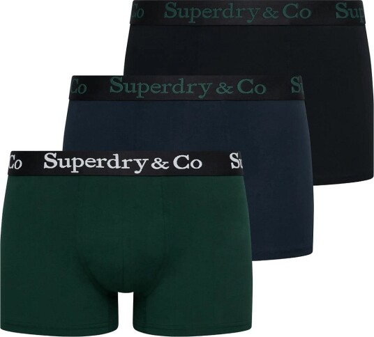 Superdry Sdry & Co Trunk Triple Pack BLACK/ENAMEL GREEN/NAVY M Superdry Sdry & Co Trunk Triple Pack BLACK/ENAMEL GREEN/NAVY M