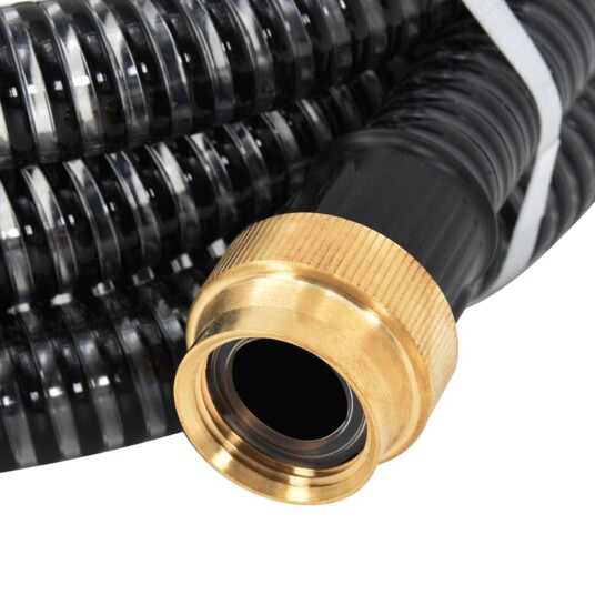 vidaXL Sugeslange med messingkontakter 5 m 25 mm svart