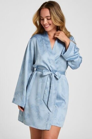 Hunkemöller Kimono Blomstermønster Blå