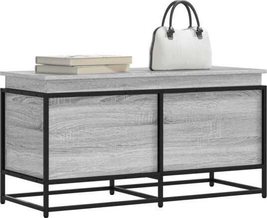 Oppbevaringsboks lokk grå sonoma 100x40x51,5 cm konstruert tre Oppbevaringsboks lokk grå sonoma 100x40x51,5 cm konstruert tre
