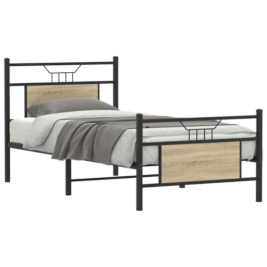 Sengeramme uten madrass sonoma eik 75x190 cm konstruert tre