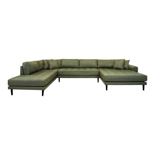 House Nordic Lido U-sofa open end, høyrevendt - Olivengrønn
