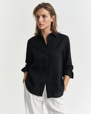 Linskjorte med normal passform BLACK 34