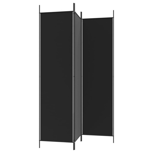 vidaXL Romdeler 3 paneler svart 150x200 cm stoff