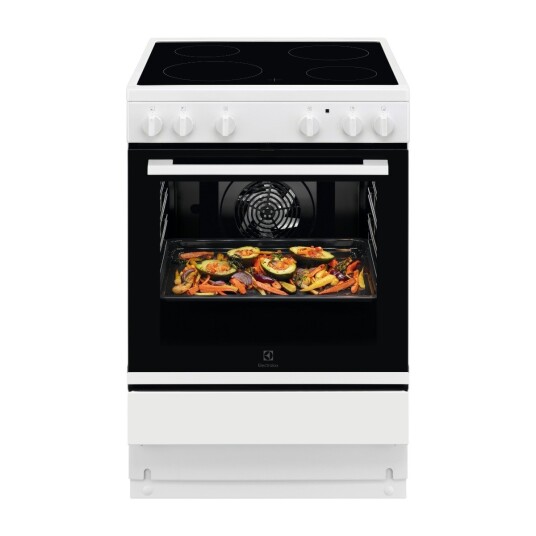 Electrolux 500 Keramisk Komfyr med Grill 60 cm Hvit LKR6400ANW