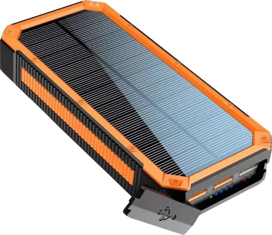 Lippa Solcelle PowerBank 20.000 mAh 20W 3 x USB-A & 1 x USB-C- Svart / Oransje Lippa Solcelle PowerBank 20.000 mAh 20W 3 x USB-A & 1 x USB-C- Svart / Oransje
