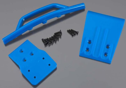RPM 80025 Front Bumper & Skid Plate Blue Slash 4X4 Replaces TRX