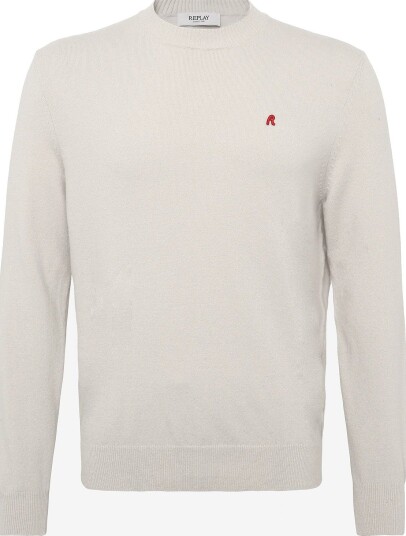 Replay Sweater Regular Red Logo WHITE S