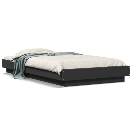  Sengeramme med LED-lys svart 75x190 cm konstruert tre 8721102617935