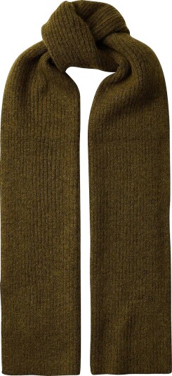 Selected Women Skjerf slfLulu Woolblend Narrow Knit Scarf Natur