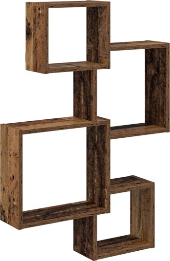 vidaXL Veggcube hyller Veggmontert Gammelt tre 64 x 13,5 x 91,5 cm