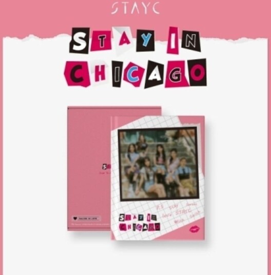 Stay In Chicago  STAYC 1st Photobook  200pg Photobook W/6pc Postcard Set, 6pc Photocard Set + DVD