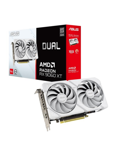 ASUS Dual Radeon RX 9060 XT 16GB GDDR6 Grafikkort Hvit ASUS Dual Radeon RX 9060 XT 16GB GDDR6 Grafikkort Hvit
