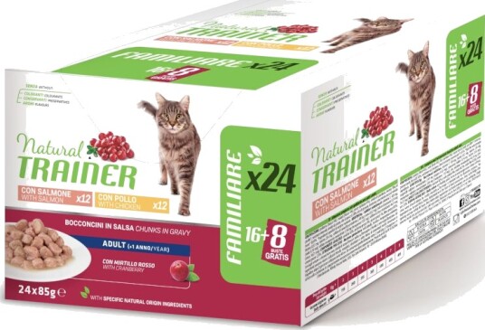 Natural Trainer Våtfôr Adult Blandet Pakke & Laks Kylling 24 X 85 G Natural Trainer Våtfôr Adult Blandet Pakke & Laks Kylling 24 X 85 G
