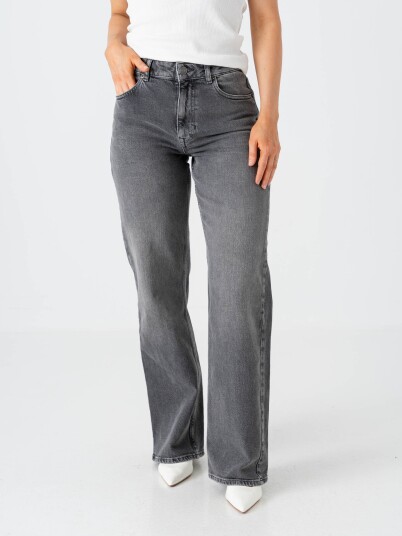 Selected Femme Wide Bea Kori High Waist Jeans Grå 28/34