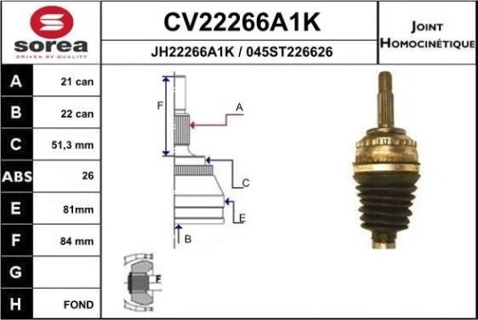 Drivledd EAI CV22266A1K