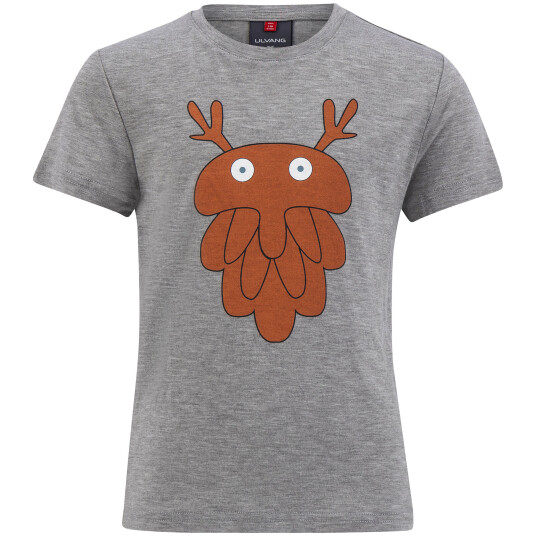 Ulvang Kids' Piny Grapich Tee Grey Melange/Mango 98
