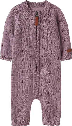Name It Nbfwrilla Wool Ls Knit Suit Purple 56