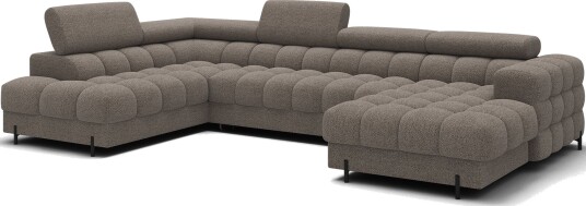 Feraria 6 seters Bubblig sovesofa med divan og sjeselong oppbevaring Venstre Royal 20