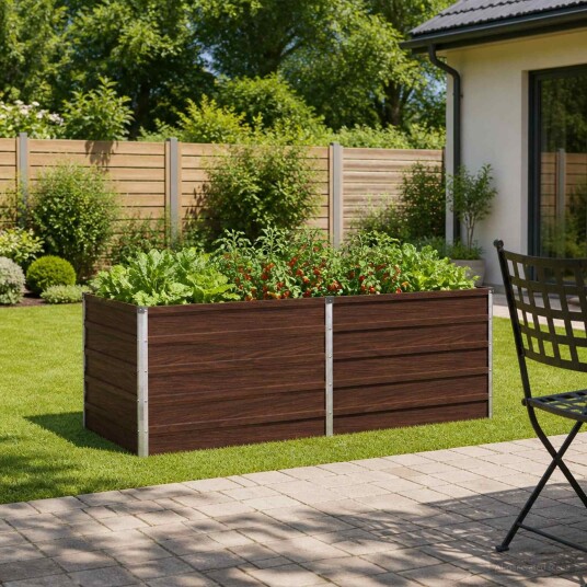 vidaXL Hevet Hagebed Svart 160 x 80 x 55 cm kaldvalset stål