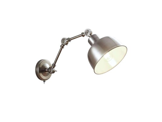 Lindby Vegglampe Rosita, nikkel satinert, justerbar