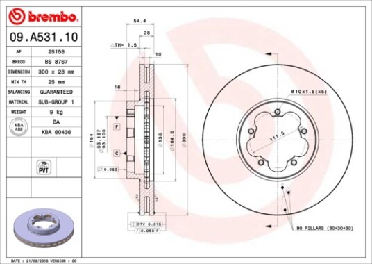 Bremseskive BREMBO 09.A531.10