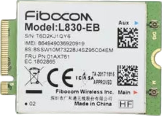 Lenovo Fibocom L830 EB WWAN kort for ideapad D330 10IGM