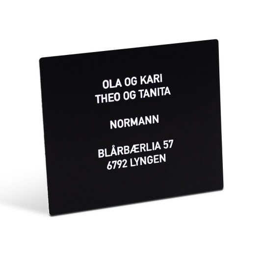 Postkasseskilt XL svart Postkasseskilt XL svart