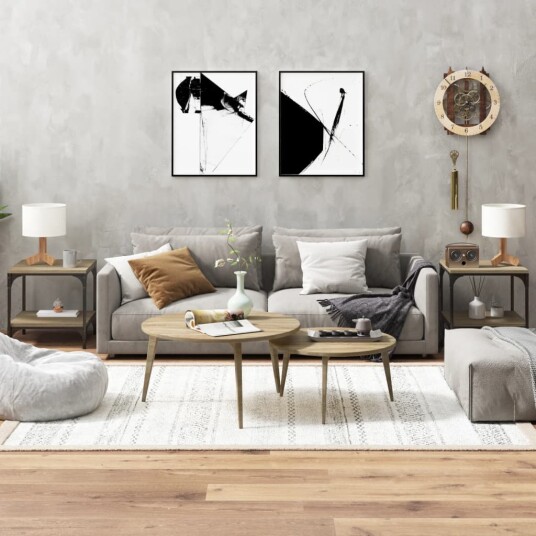 vidaXL Sidebord 2 stk sonoma eik 40x40x40 cm konstruert tre vidaXL Sidebord 2 stk sonoma eik 40x40x40 cm konstruert tre