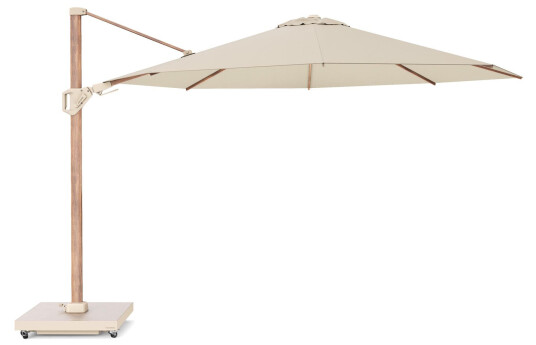 Platinum Sun & Shade Challenger T² parasoll Teaklook/champagne exkl. parasollfot 3,5 m Beige
