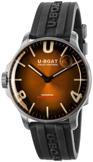 U Boat Herreklokke 8703/B Darkmoon Brun/Gummi Ø44 mm
