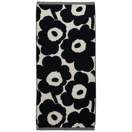 Marimekko Unikko håndkle naturhvit-mørkeblå 70x150 cm