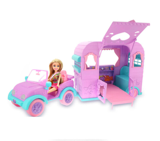 Sparkle Girlz Doll w. Jeep And Caravan 100176